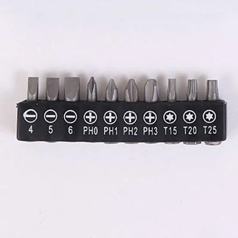

10pcs/set Black Screwdriver Bits for Electric Screwdriver Multi-Functional Versatile Screwdrivers Electrical Metal Hand Tools