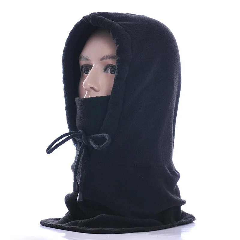 Thermal Fleece Mask Hat Hooded Neck Warmer Cycling Face Mask Winter ...