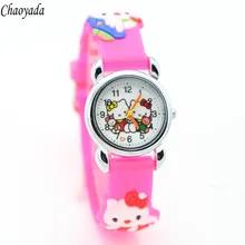 Hot Sale Hello Kitty Watches Children Cartoon Watch Kids Cool 3D Rubber Strap Quartz Watch Clock Hours Gift Relojes Relogio