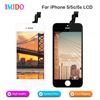 

20PCS/LOT Full set Assembly LCD Display For iPhone 5 5G 5S 5C with touch screen Grade AAA Quality White and black Fast Shipping