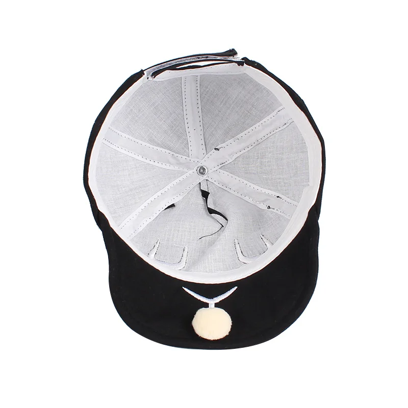 Soft Baby Baseball Cap Bear Ears Baby Hat  Cotton Autumn Infant Cap For Boys Girl Solid Cartoon Sun Hat Black Pink Gray Kids Cap (10)