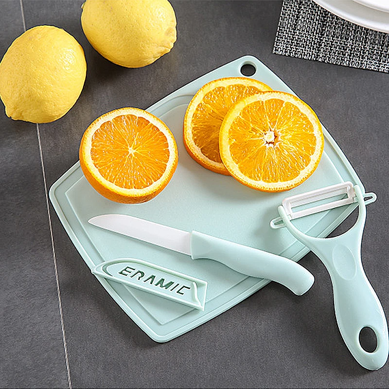 

Ceramics Kitchen Tool Set Fruit Vegetable Peeler Mini Cutting Board Plastic Chopping Blocks Elastic Environmentally Knife Set U3