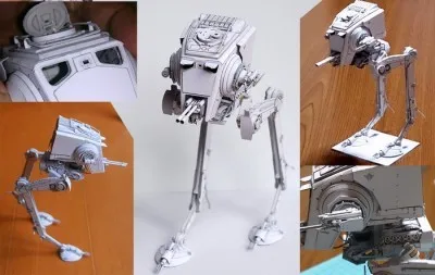 3D бумажная модель Звездные войны AT-ST модель робота DIY собранная игрушка ручной работы