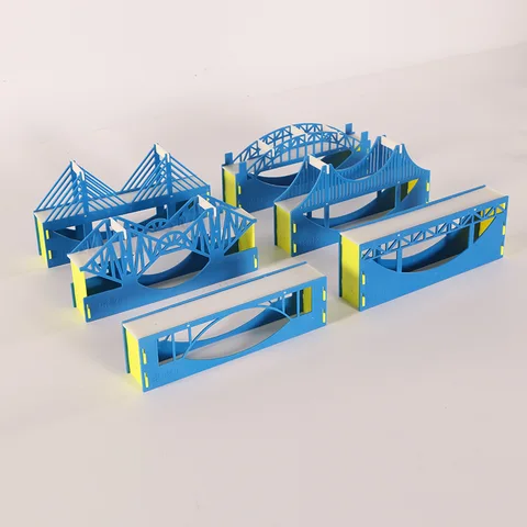 Modelo de Construção de Pontes Instrumento de Ensino de Física Ponte Truss Arch Cabo-ponte Estaiada Estrutura Modelo Kit 6 Pçs – Set