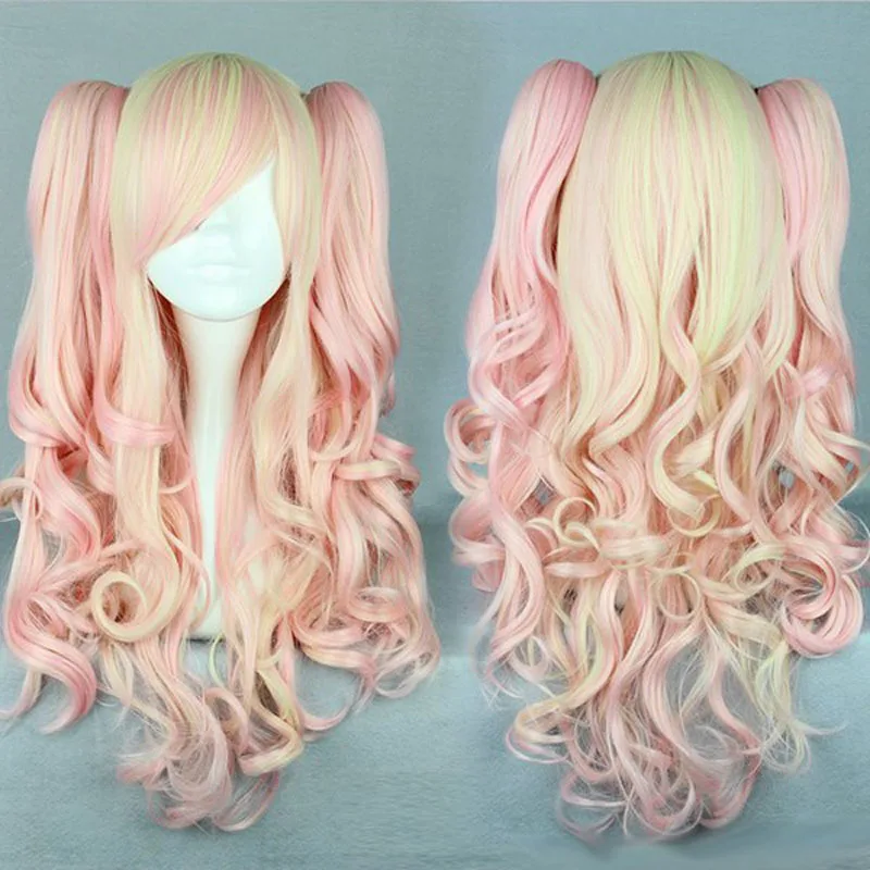 65cm Long Wavy Lolita Pigtail Cosplay Wigs Lolita Lovely Synthetic Heat Pink Yellow Ombre Color Anime Lolita Pigtail Wig Cosplay Cosplay Wig Cosplay Lolita Wigcosplay Anime Wigs Aliexpress