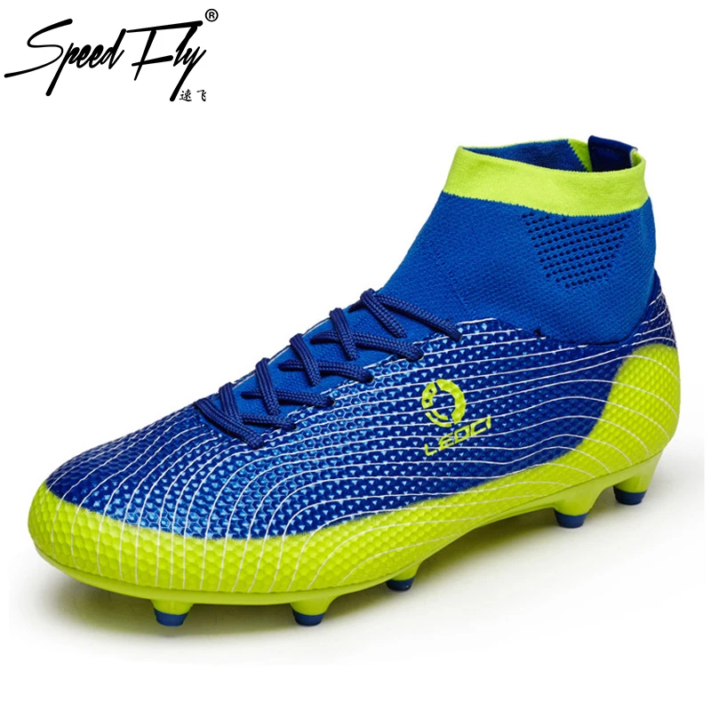

Speedfly Football Boots Men AG High Ankle Artificial Brand Soccer Shoes Kids Boy Outdoor Cleats Sport Boots Size 33-44