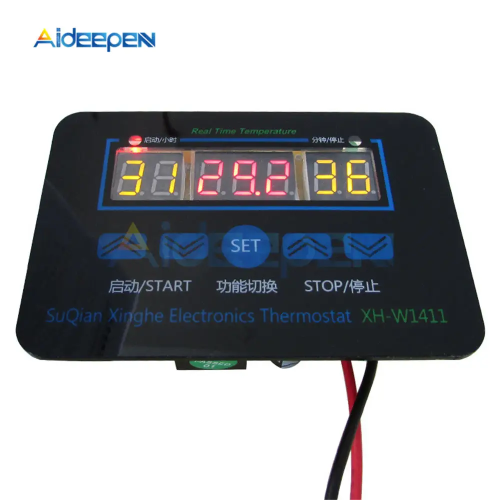 

W1411 AC 110V 220V DC 12V 10A LED Digital Temperature Controller Thermostat Control Switch Real Time Temperature Regulator
