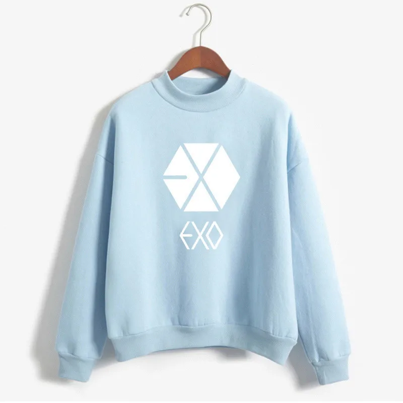 Толстовки EXO Kpop Женская толстовка зимний Женский свитшот с принтом Moletom K pop