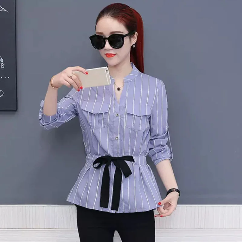 

Office Work Wear Women Spring Summer Style Chiffon Blouses Shirts Lady Casual Bow Tie Sashes Long Sleeve Blusas Tops DD1763