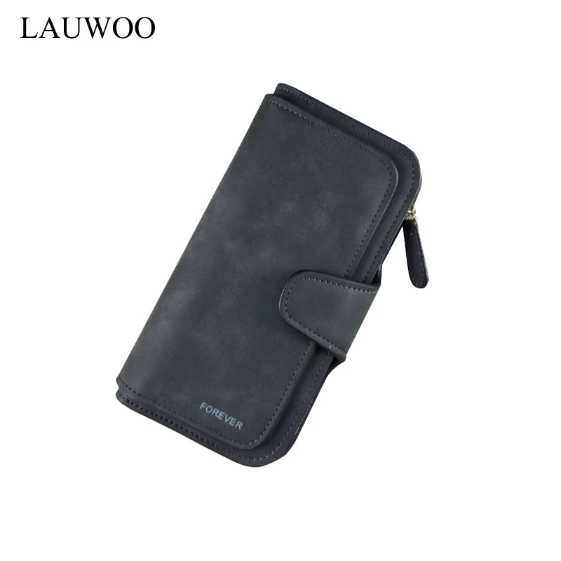 

Brand Women Nubuck Leather Long Wallets Female Big Capacity Wallet Retro Matte Zipper Coin Purse Clutches Card Holders Carteira