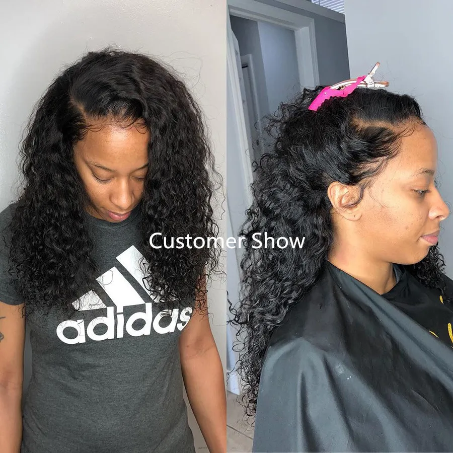 Peruvian Water Wave 360 Lace Frontal Wig Pre Plucked With Baby Hair Lace Front Human Hair Wigs For Women RXY Remy Black Lace Wig (6)