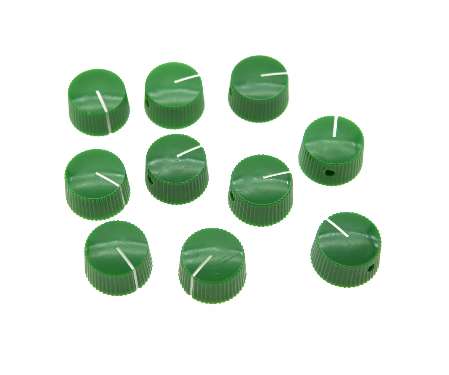 KAISH 10pcs Green Vintage Style Barrel Guitar AMP Knob Amplifier Knobs