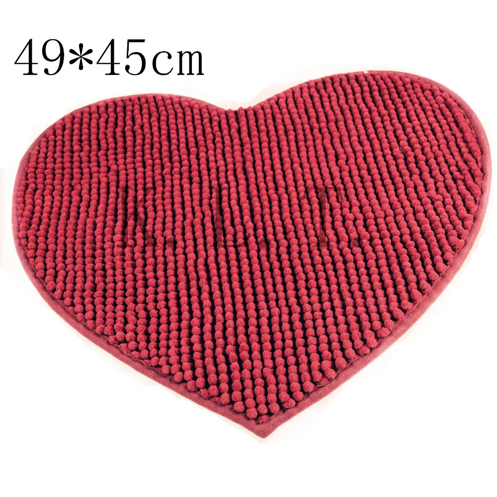 1PCS Deep red Fashion Personality Fluffy Sweet Love Heart Shaped Carpet