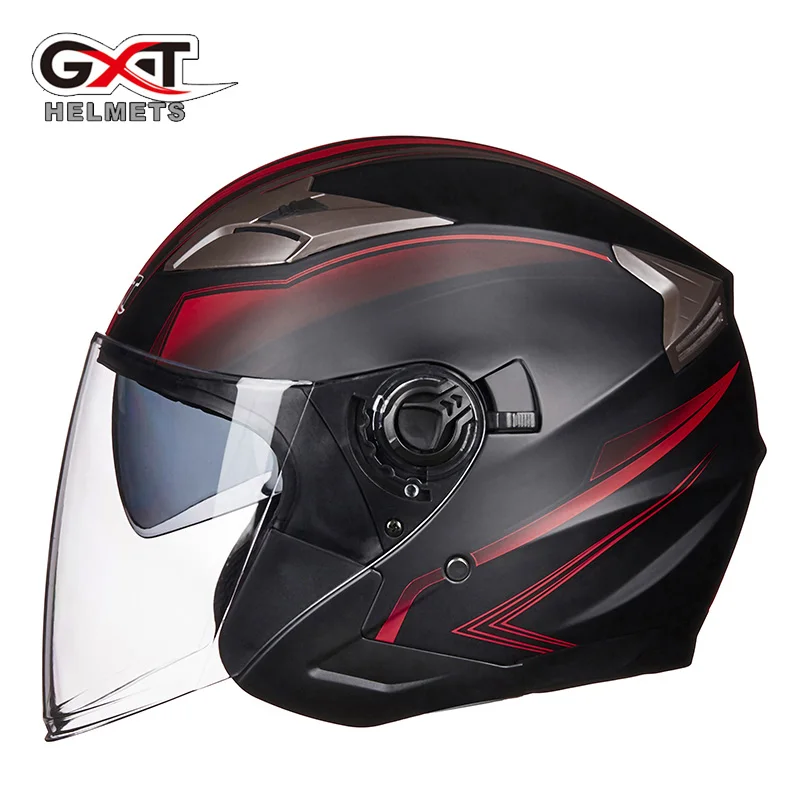 

GXT Motorcycle half helmet Four Seasons capacete cascos moto double lens open face helmet four seasons sun protection G708