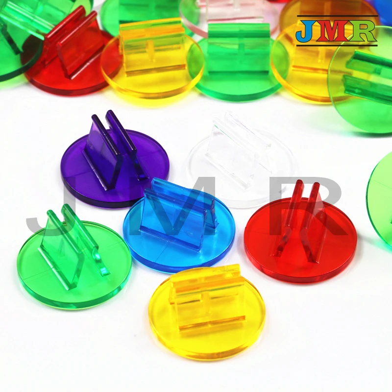 High Quality 50pcs/Tube Rainbow Translucent Plastic Game Card Stands