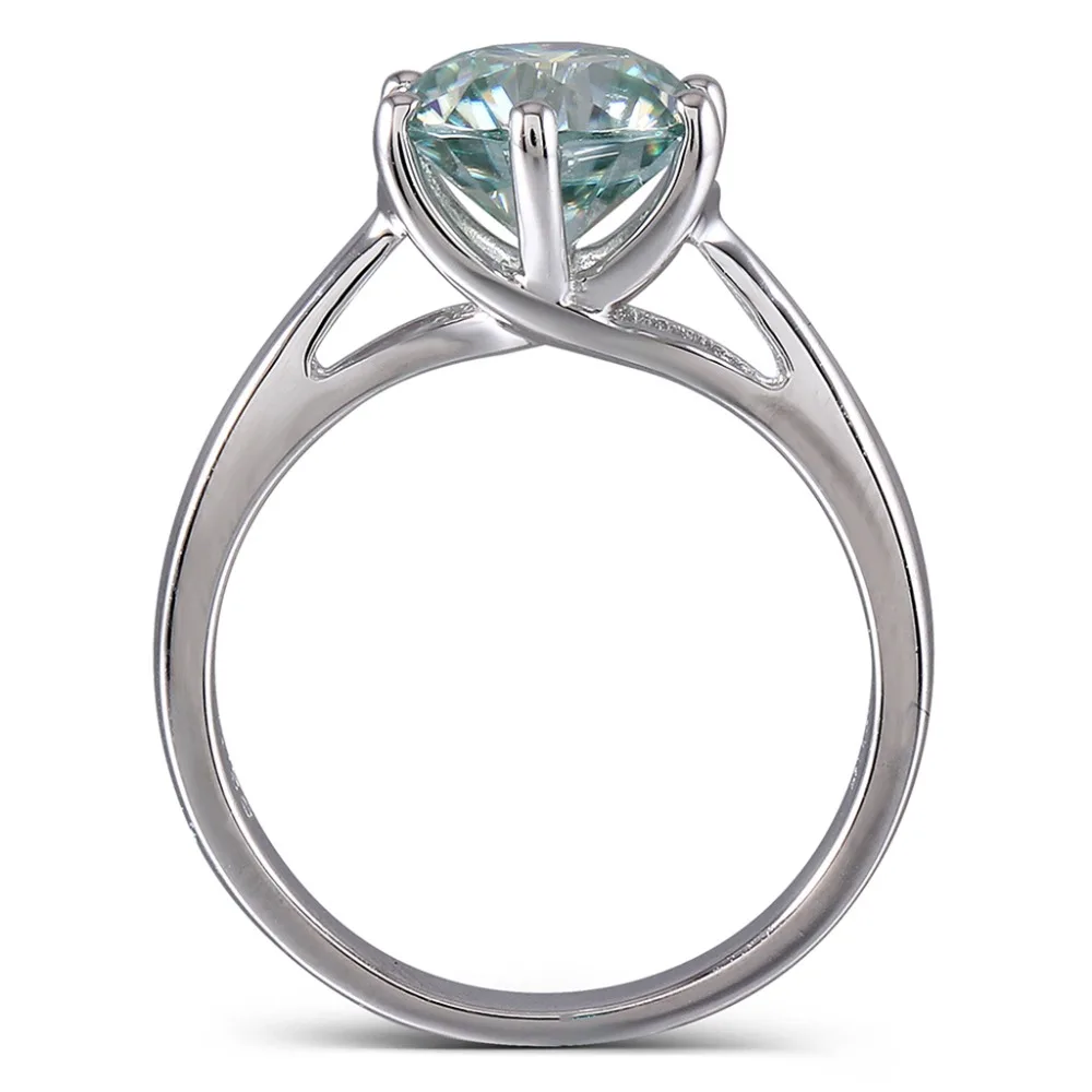 DovEggs легкое голубое 2ct 8 мм обручальное кольцо для женщин толстое Стерлинговое Твердое Серебро 925 классическое обручальное кольцо