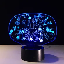 3D Рождество Атмосфера лампы удаленного коммутатора лампы красочный LED Настольная лампа USB детская спальня 3D ночник