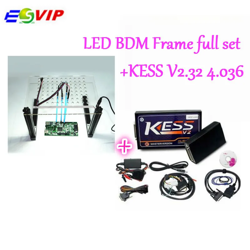 

New arrival LED BDM FRAME +KESS V2.32 FW4.036 No Token Limited Master Kess V2 OBD2 Manager Tuning Kit ECU Programmer Chip Tool