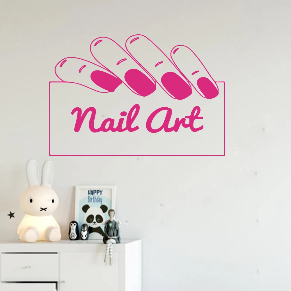 Large Manicure Nail Art Salon Hand Wall Sticker Nail Pedicure Polish Beauty Salon Manicure Nail Shop Wall Decal Vinyl Decor (2)