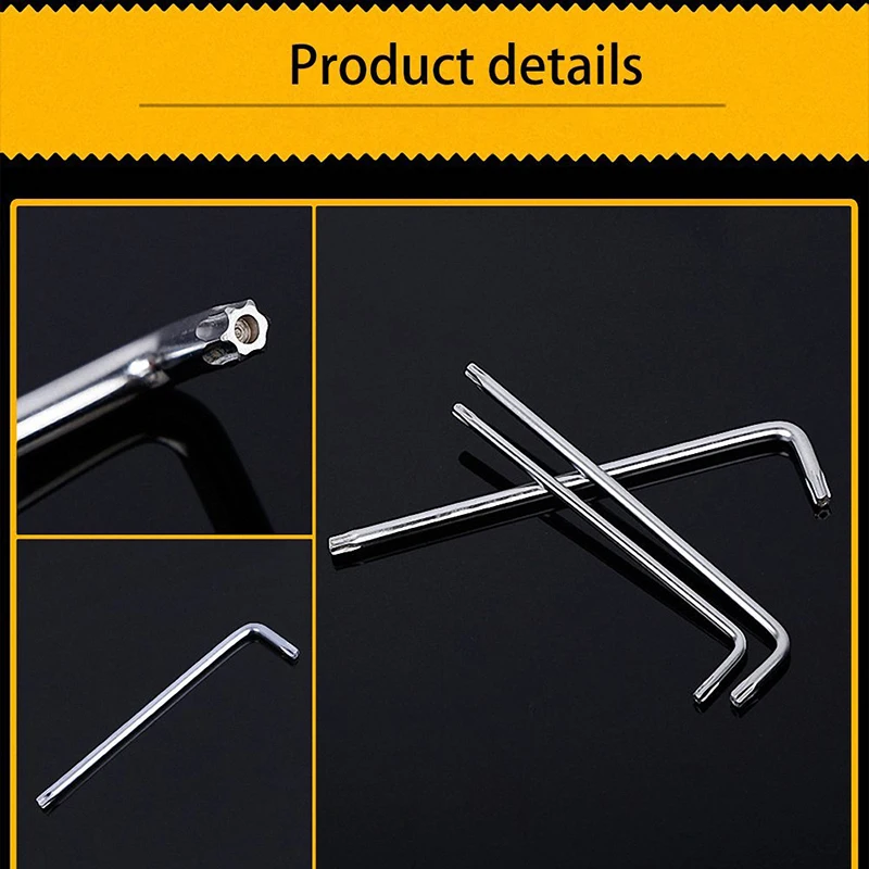 9Pcs Box End Wrench Tool Set Anti Tamper Proof Torx Key Bit Wrench L-Shape T10 T1 T20 T25 T27 T30 T40 T45T50 Short Length Type 4..