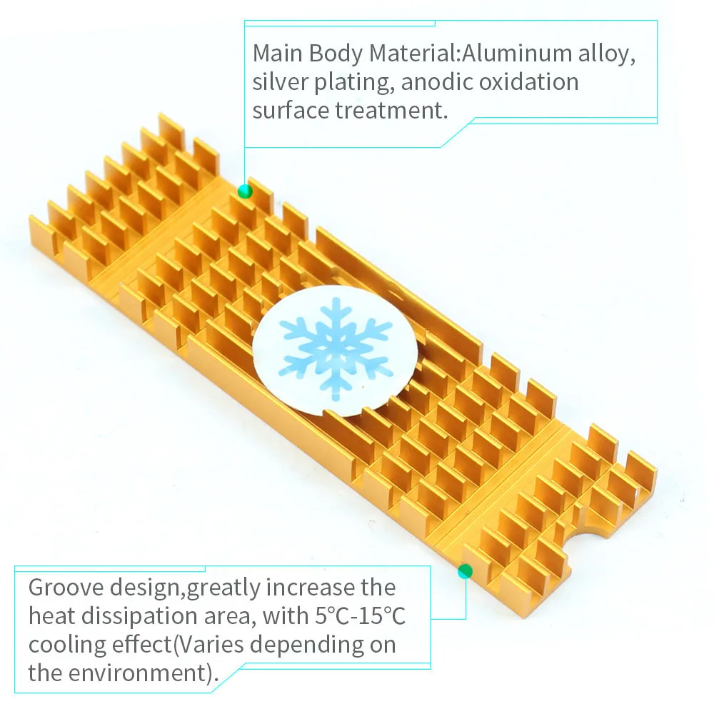 SSD радиаторы радиатор для ноутбука PC память охлаждающий ребро теплоотвод радиатор 22x76x10 мм для PCIe NVMe M.2 2280 SSD