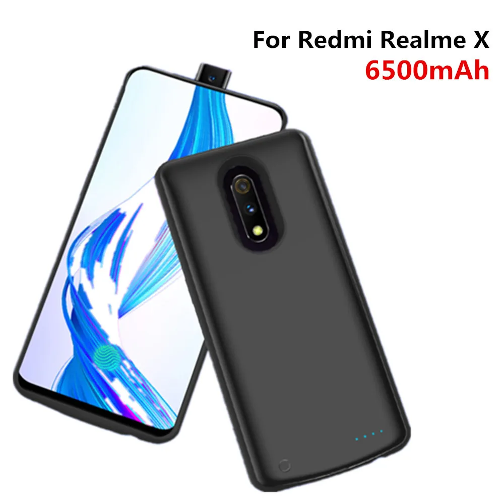 External Power Bank Battery Charger Case For Xiaomi Redmi Realme X Backup Battery Case 6500mAh Portable Power Bank Charging Case