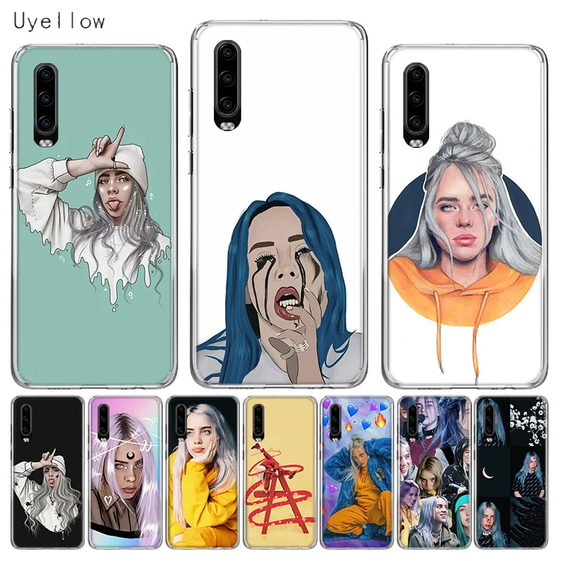 

Uyellow Silicone Phone Case For Huawei P10 P20 P30 Lite Pro Hawei Mate 10 20 lite Hawei P Smart 2019 Billie Eilish Cover Coque