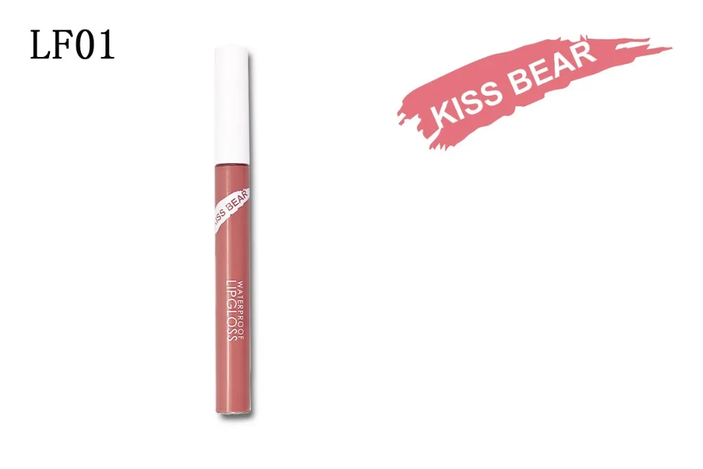 Kiss Bear lip makeup matte lip gloss pigment waterproof long lasting liquid lipstick batom matte nude lip tint kit BD027 Kiss Bear lip makeup matte lip gloss pigment waterproof long lasting liquid lipstick batom matte nude lip tint kit BD027