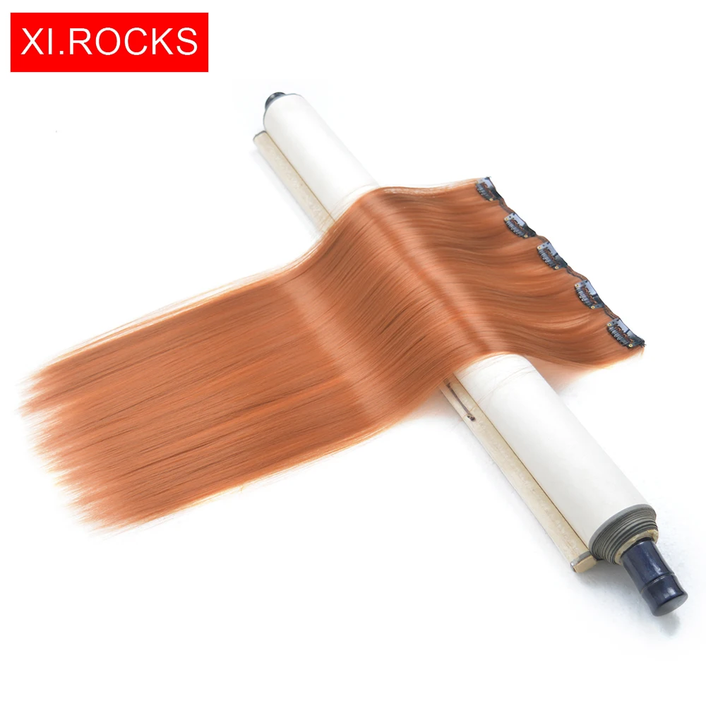 Wjlzz5050/1 p Xi. Rocks синтетические 20 дюймов Ombre ClipIn волосы для наращивания длинные прямые накладные парики для наращивания шиньоны для женщин парик