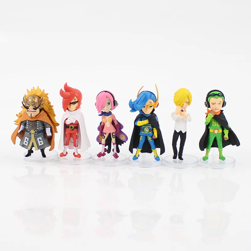 6 шт./лот 9 см аниме Vinsmoke семейный судья Reiju Ichljl Niji Sanji Yonji ПВХ экшн-фигурка модель