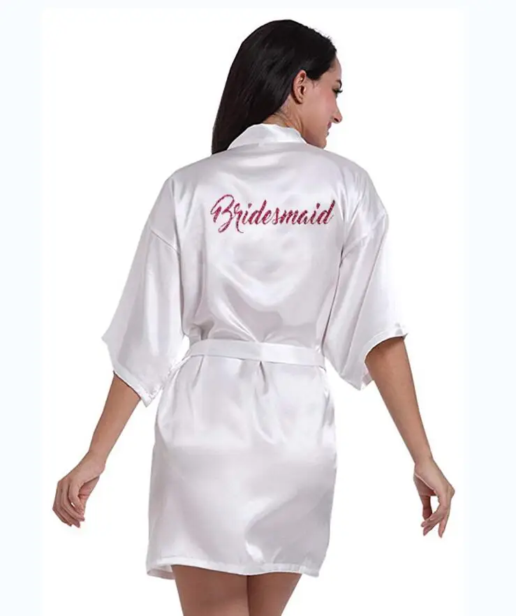 Women Satin Silk robes Gown Wedding Bride robe Bridesmaid Bridal robe HP002 AU