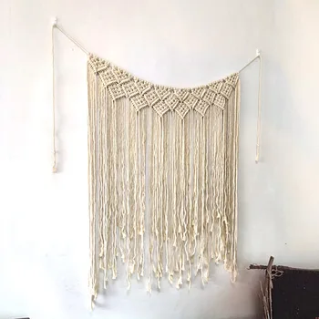 

Newly Macrame Wall Hanging Cotton Handmade Woven Wall Tapestry Large Boho Wedding Backdrop Decor TE889