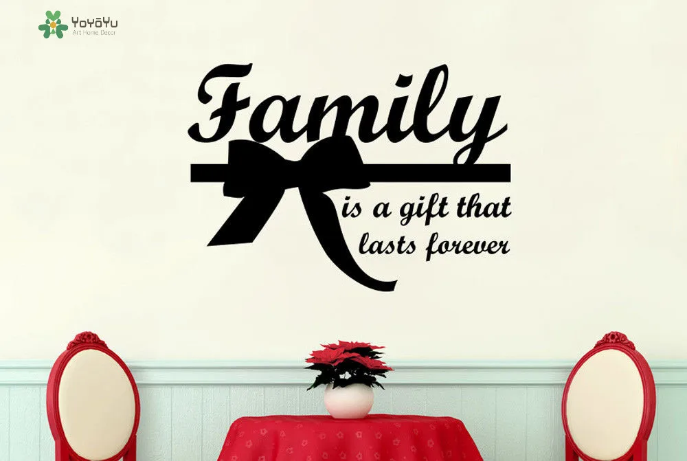 

YOYOYU Wall Decal Quotes Family Is A Gift That Lasts Forever Wall Sticker Door Window Interior Vinyl Home Decor Modern Art CY299