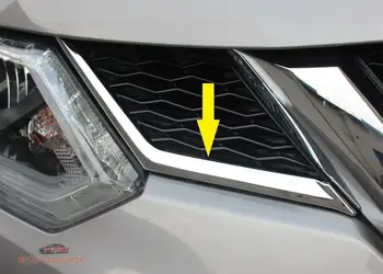 

Chrome Front Grille molding Trim cover 2pcs For Nissan Rogue 2014 2015 2016