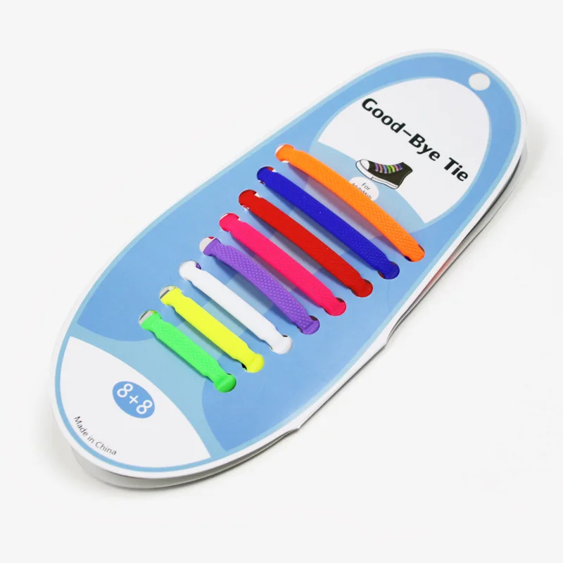 16Pcs/Set Shoelaces Running No Tie All Sneakers Fit Strap Shoelace Unisex Women Men Athletic Elastic Silicone Shoe Laces