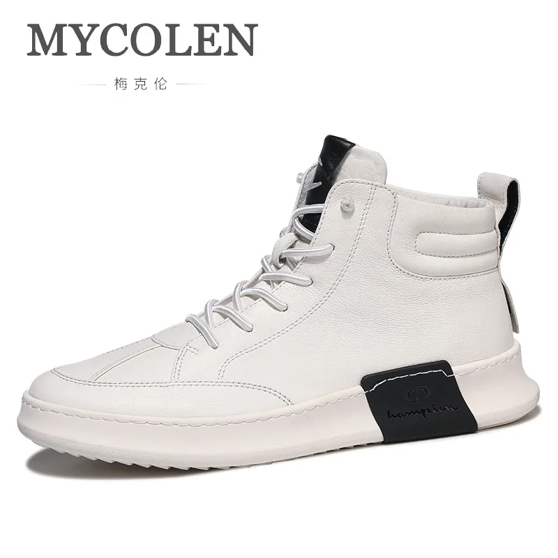 

MYCORON Autumn And Winter New Men Shoes The Trend Of Wild Shoes Lace-Up Top Brand Men Shoes Gaobang Shoes Men Sapato Masculino