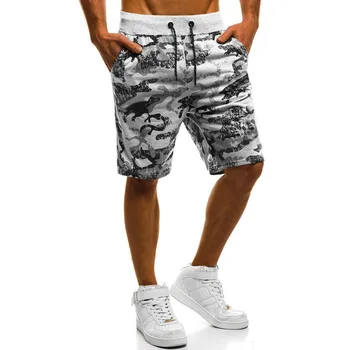 

Men Spring Summer Camouflage Shorts Printed Drawstring Beach Mid waist Drawstring Straight Surfing Running Shorts Daily c0430