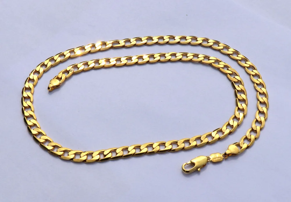 Ожерелье GF из чистого золота 24 К, массивное ожерелье с цепочкой AU750 23,", массивное ожерелье в карате, подарок на день рождения, День Святого Валентина, ценный