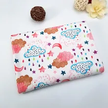 Хлопчатобумажная трикотажная ткань с принтом для малышей, хлопчатобумажная трикотажная ткань на полметра, сделай сам, швейная детская одежда, ткань 50*170 см