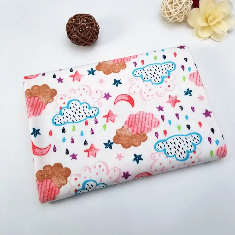 Cotton knitting fabric Printed baby cotton jersey fabric by half meter