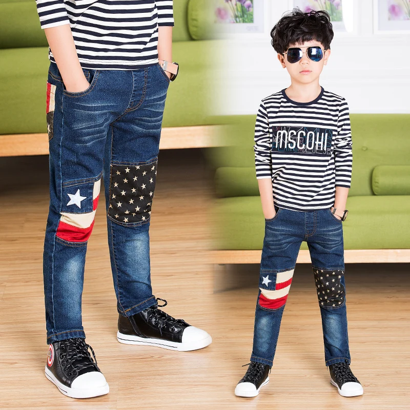 Dzieci spodnie dżinsowe duzi chłopcy dopasowane dżinsy 2020 Boys Jeans dzieci spodnie moda dzieci Boys Jeans Spodnie
