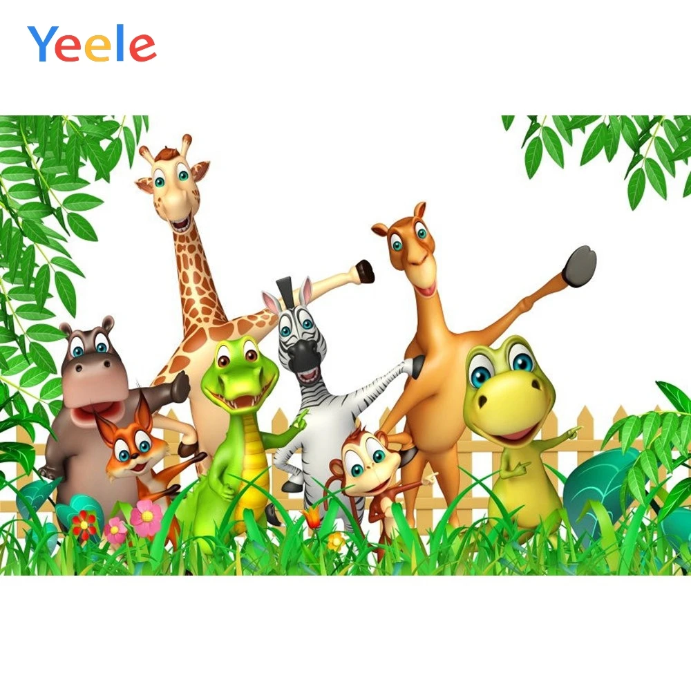 

Yeele Vinyl Safari Happy Animals Forest Children Birthday Party Photography Background Baby Photographic Backdrop Photo Studio