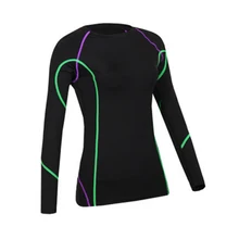 Женская компрессионная быстросохнущая одежда для йоги с длинными рукавами фитнес-Тренировка танцы и бег одежда осень-зима