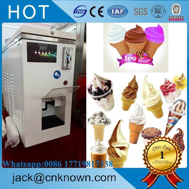 Most popular Self Cooling new type coin operated the automatic soft ice
