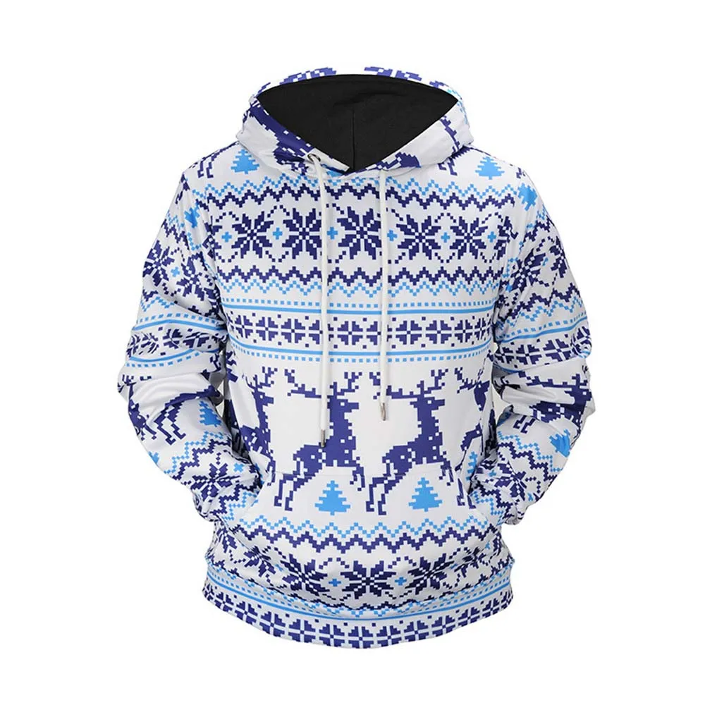 Sunfree Рождество основной продукт повседневное человек Снежинка печати Блузка Зима Осень Мода Качество пуловер стоит иметь 3L60