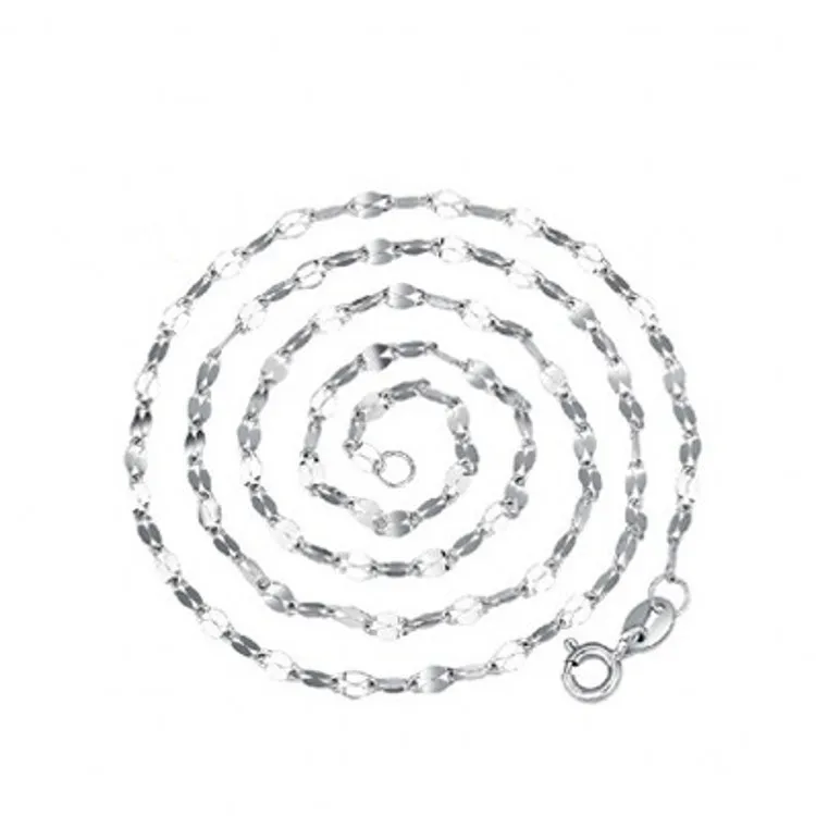 

Sterling Silver Necklace for Women Brilliant Chain 18k White Gold Plated Fine Jewelry 16inches Necklace Chain for Pendant