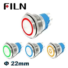 

22mm 12v 24v bi-color tri-color led metal push button switch on off momentary latching switch waterproof with led 3v 110v 220v