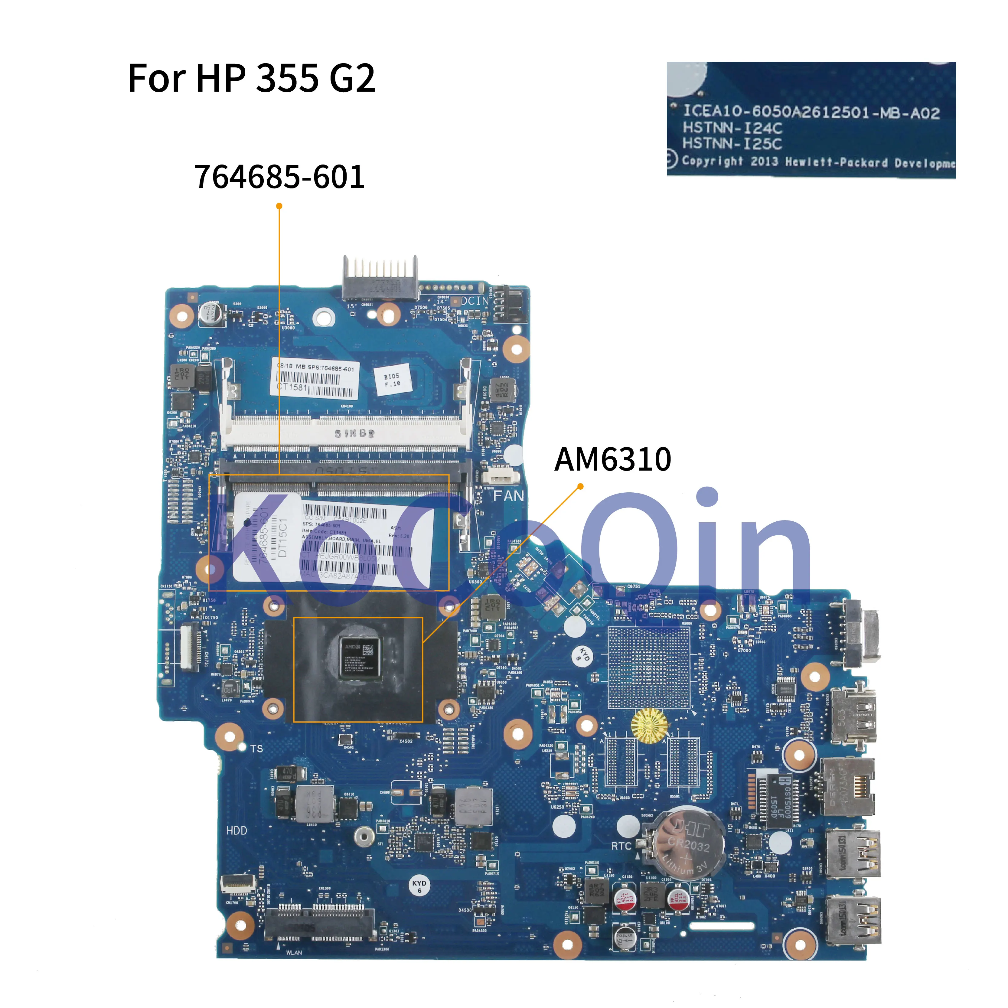 KoCoQin материнская плата для ноутбука HP 355 G2 CORE A6-6310 AM6310 764685-001 764685-601 6050A2612501-MB-A01 | Отзывы и видеообзор