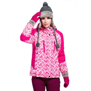 

2020 new winter snowboard jacket women's wool hooded jacket outdoor sports suit ladies warm ski suit Thickened windproof coat