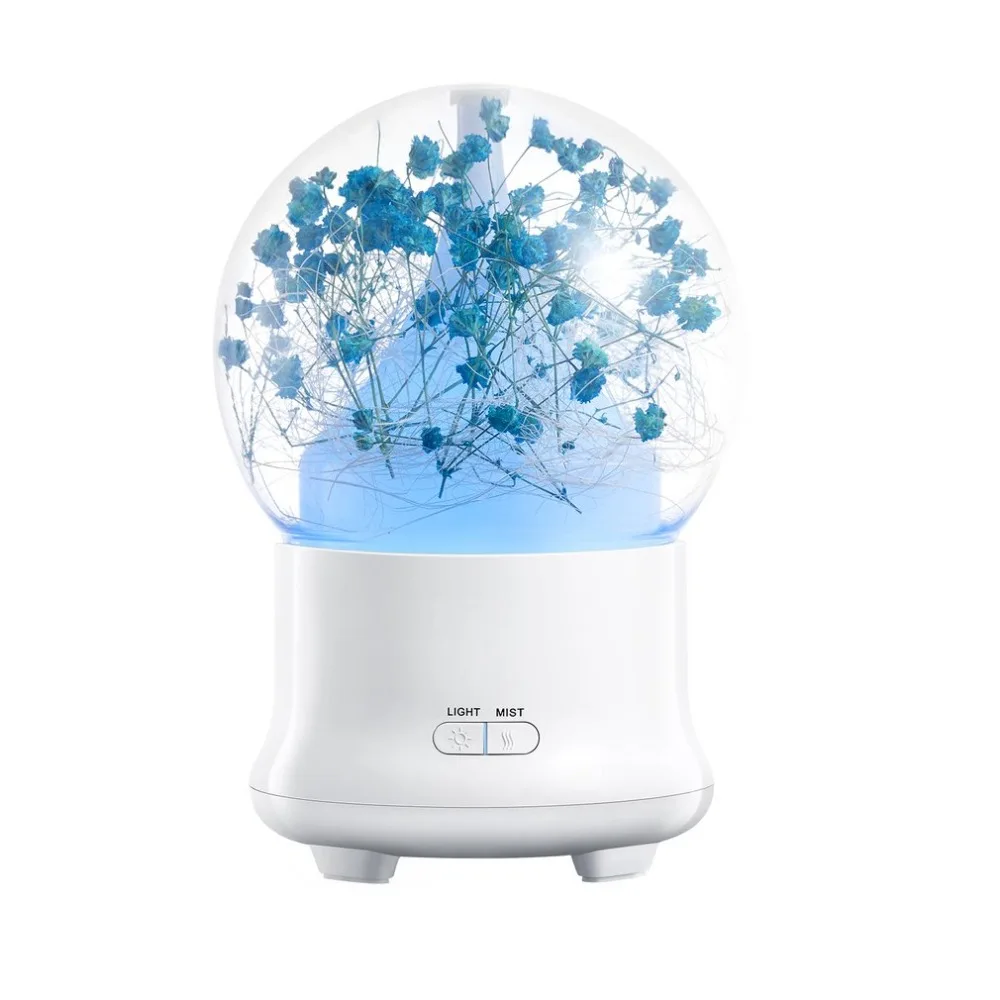 

Immortalized Flower Aromatherapy Machine Humidifier Bedroom Desktop Air Purifier Seven Color Night Lamp Ultrasonic Wave